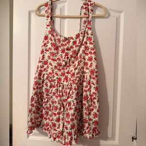 Wild Fable Floral Babydoll Jumper Medium Cottagecore Milkmaid Smocked Back Mini
